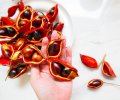 Closeup,The,Chestnuts,In,Girl,Hand,,Fresh,Chestnuts,In,Red