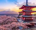 Fujiyoshida,,Japan,Beautiful,View,Of,Mountain,Fuji,And,Chureito,Pagoda