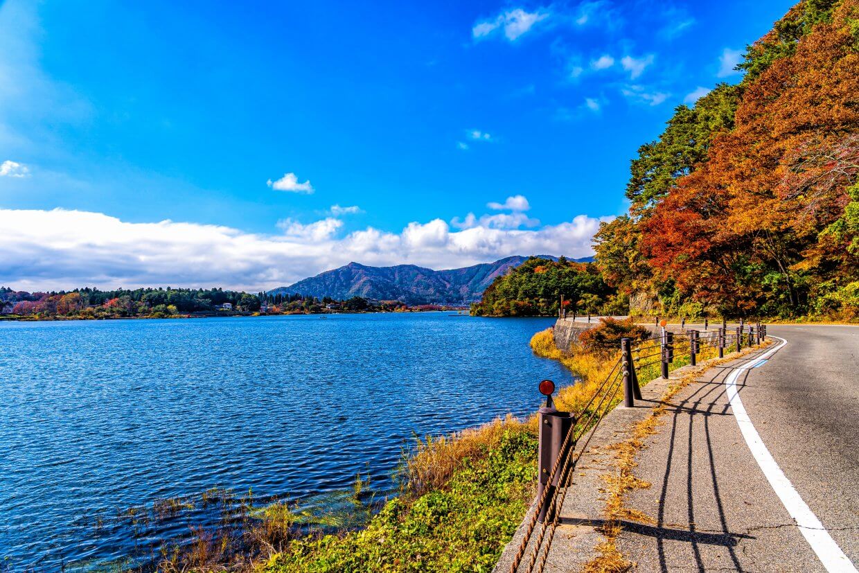 河口湖畔（圖／Shutterstock）