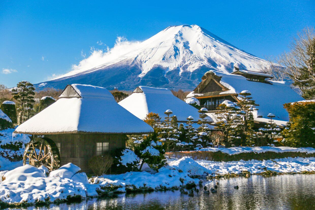 忍野八海雪景（圖／Shutterstock）